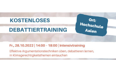 Alle reden übers Klima – Kostenloses Debattiertraining in Aalen