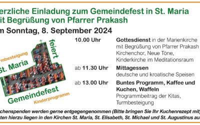 Gemeindefest in St. Maria mit Begrüßung von Pfarrer Prakash