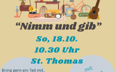 Einladung zur Wortgottesfeier „Nimm und gib“